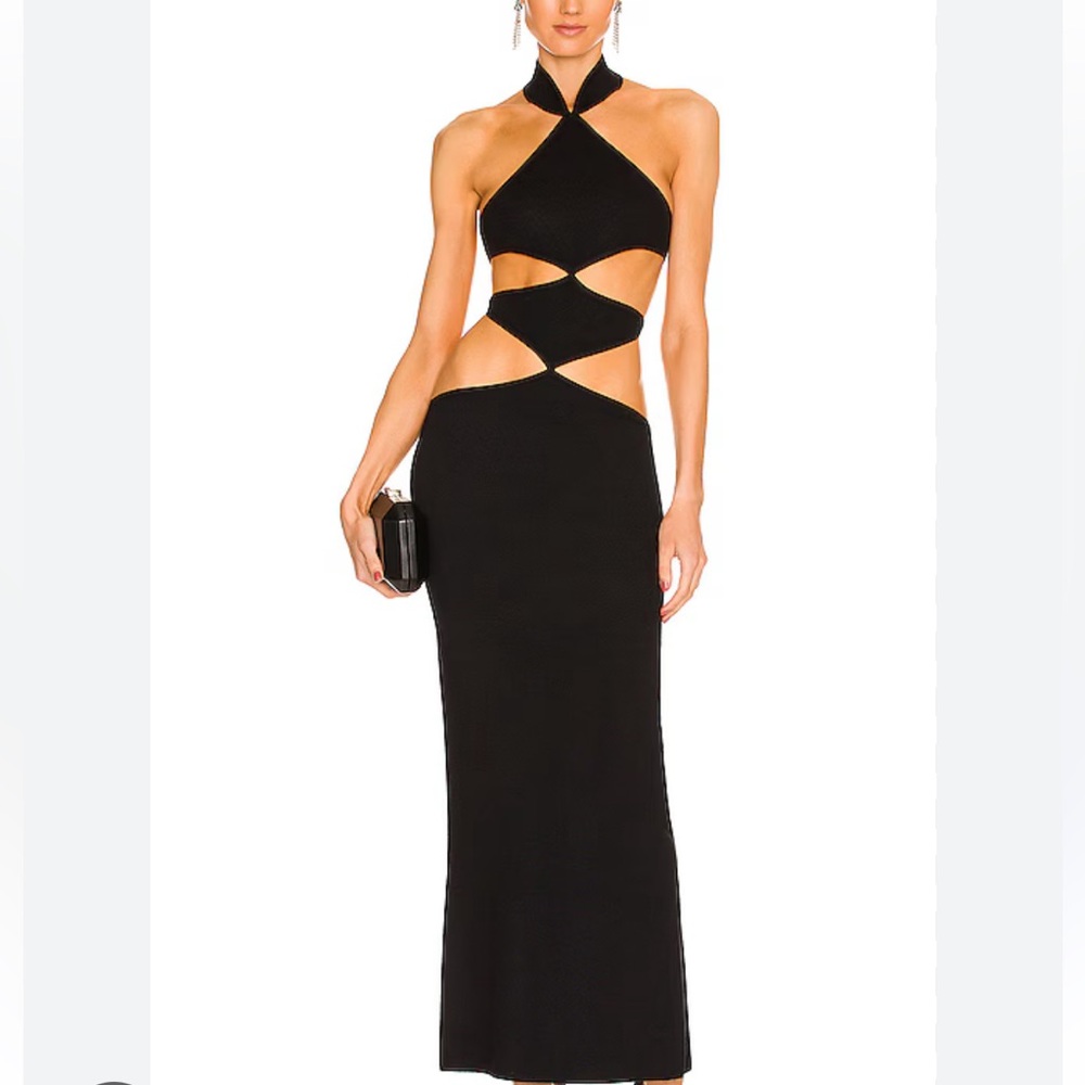 Elegant Black Cut-Out Dress